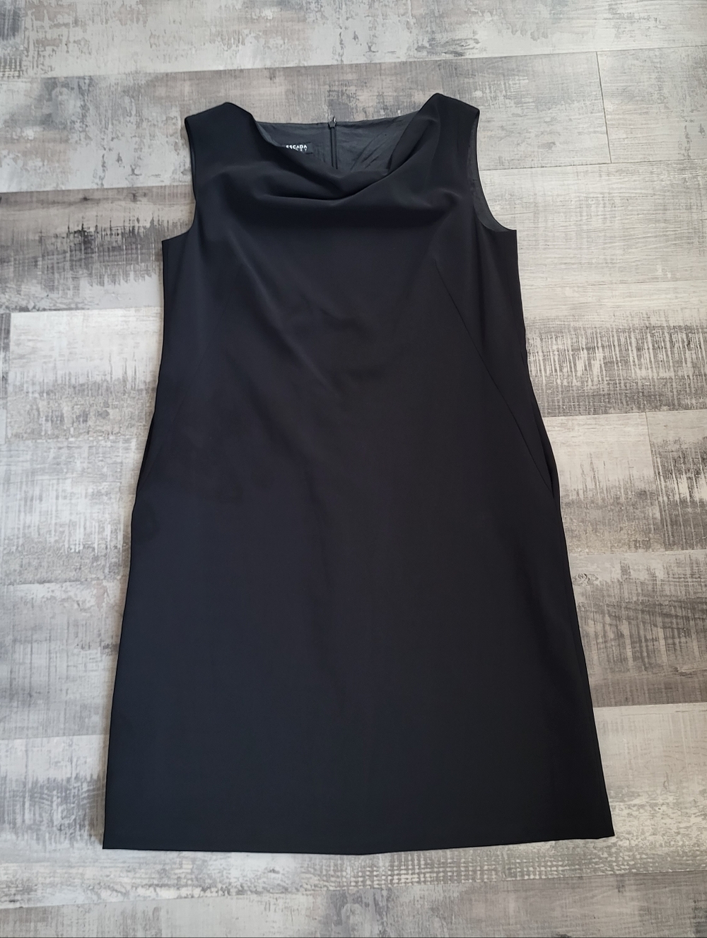 Escada Sport Women Black Casual Dress 40 FLAWED Sleeveless Pocket Size 10 USA M